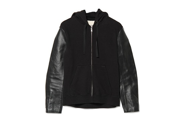 UNDERCOVER J4801 Leather-Sleeved Hoodie