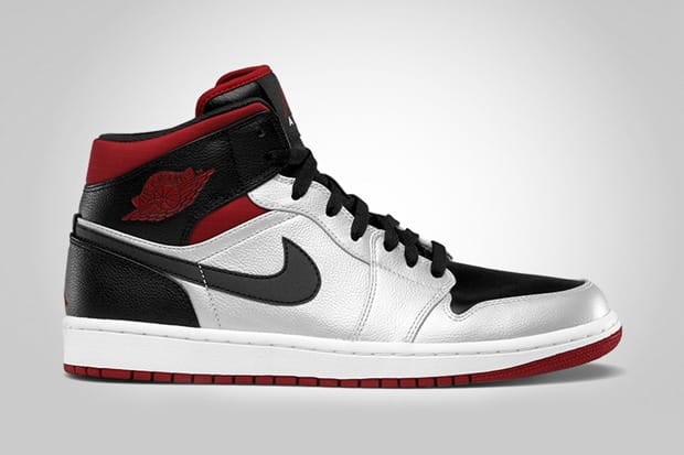 Air Jordan 1 Mid - Metallic Platinum/Gym Red