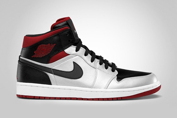 Air Jordan 1 Mid - Metallic Platinum/Gym Red