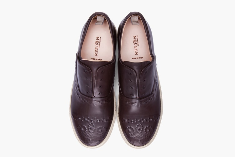 Alexander McQueen Dark Brown Embossed Leather Shoes