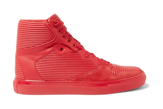 Balenciaga Cambure Panelled Leather High Top Sneakers