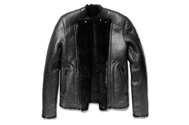 Balmain Shearling-Lined Slim Fit Leather Jacket