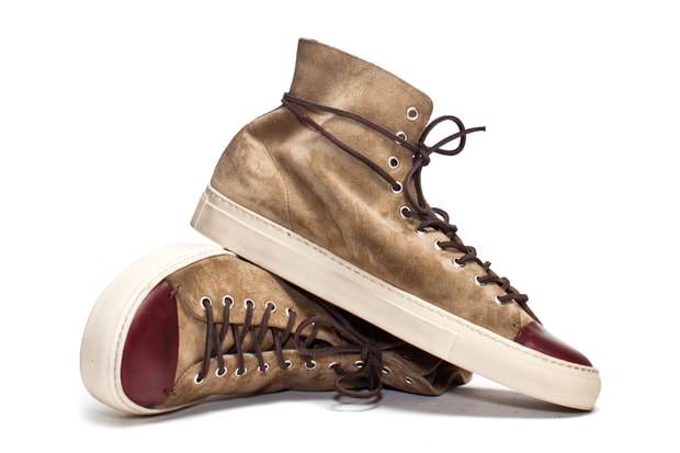 Buttero Tanino High Suede Beige Sneakers