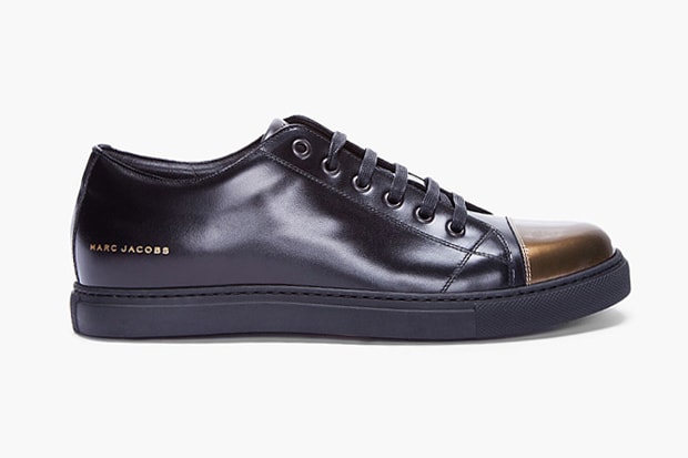 Marc Jacobs Patent Gold Cap Toe Leather Sneaker