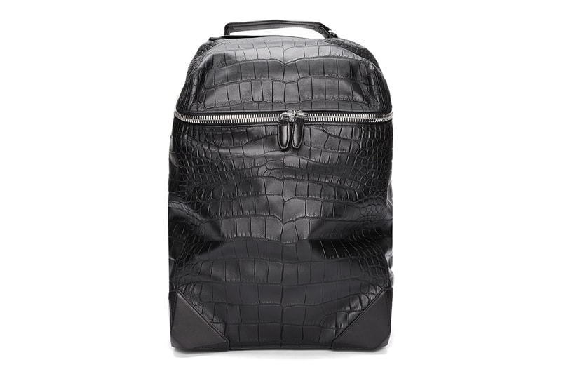 Alexander Wang Black Croc Embossed Leather Wallie Backpack