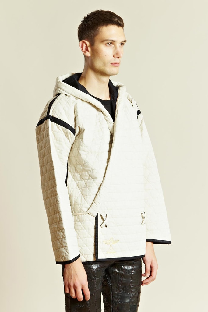 BLACKMEANS Quilting Hooded Kimono Jacket