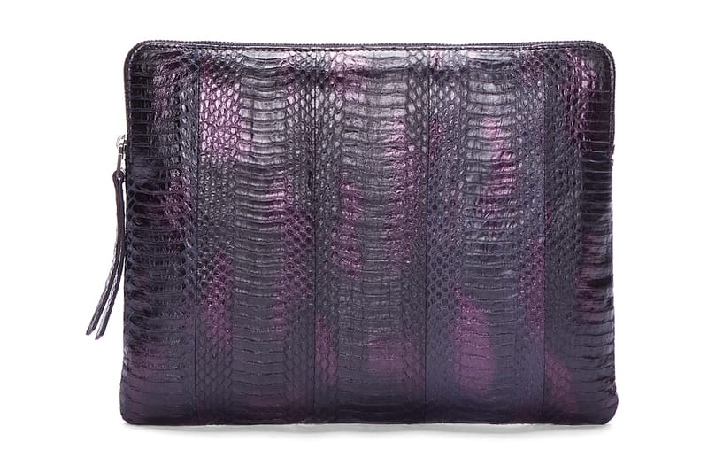 Lanvin Purple Combo Snakeskin Zip Bag