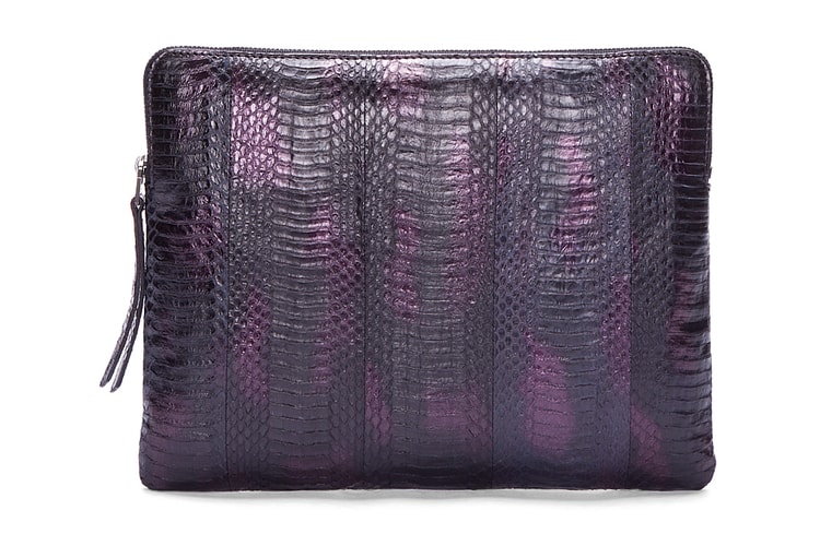 Lanvin Purple Combo Snakeskin Zip Bag