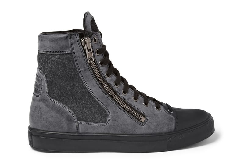 Maison Martin Margiela Leather and Wool High Top Sneakers