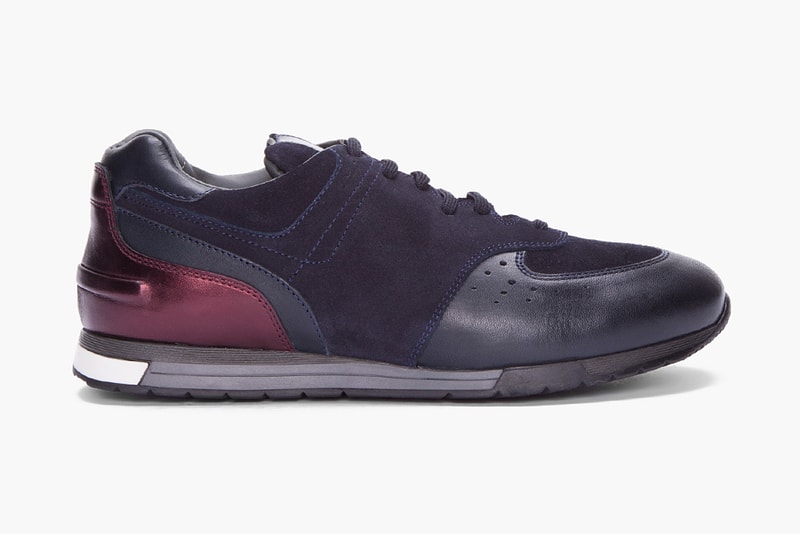 Neil Barrett Navy Suede Retro Runner