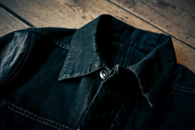 Rick Owens DRKSHDW Leather Sleeve Denim Jacket