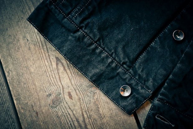 Rick Owens DRKSHDW Leather Sleeve Denim Jacket