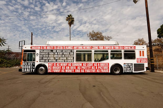 Barbara Kruger's Iconic Styles Covers Los Angeles Buses for "Arts Matter" 
