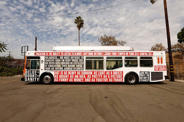 Barbara Kruger's Iconic Styles Covers Los Angeles Buses for "Arts Matter" 