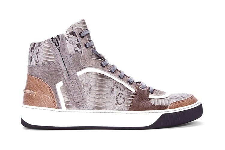 Lanvin High-Top Snakeskin Tennis Shoes