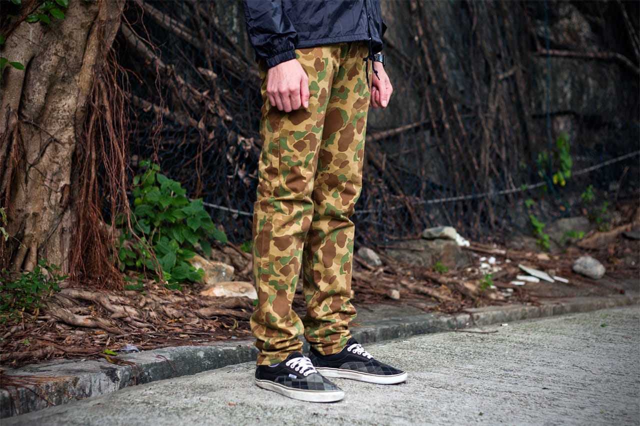 Naked & Famous Mens Double Sided Camo Work Trousers