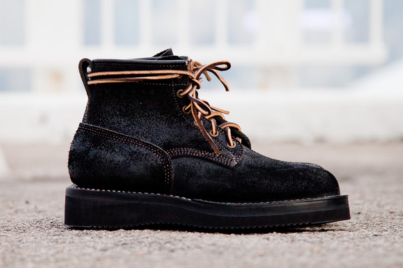 Viberg Black Oil Rough Out Bobcat Suede Boots