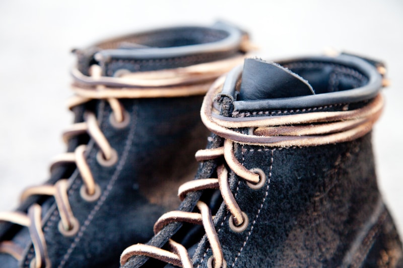 Viberg Black Oil Rough Out Bobcat Suede Boots