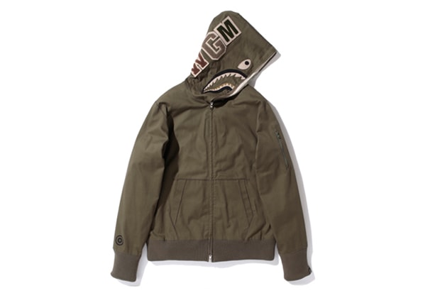 A Bathing Ape HERRINGBONE SHARK FULL ZIP HOODIE
