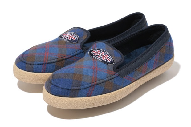 A Bathing Ape Tartan Check Nel Slip Off