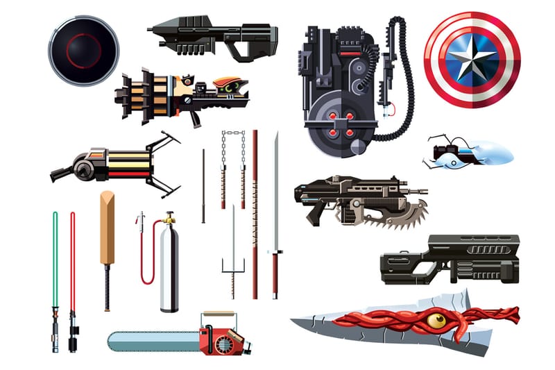 Daniel Nyari Illustrates Famous Weapons from Movies and Video Games