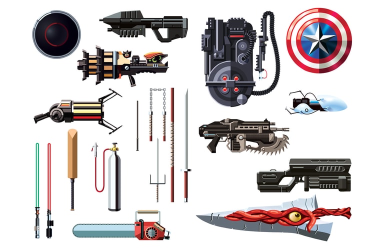 Daniel Nyari Illustrates Famous Weapons from Movies and Video Games