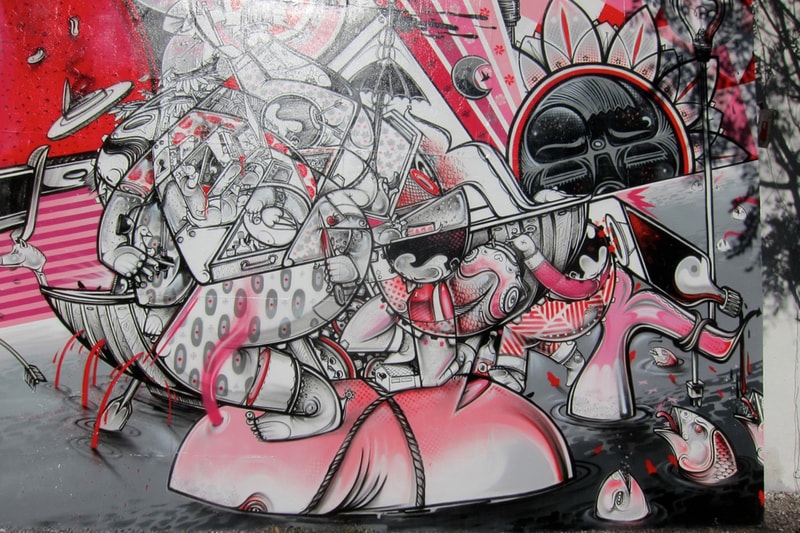 How & Nosm Mural on Bowery & Houston in New York City