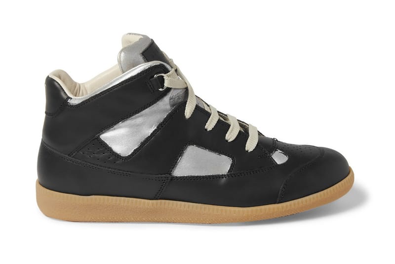 Maison Martin Margiela 2012 Painted Paneled-Leather High Top Sneaker