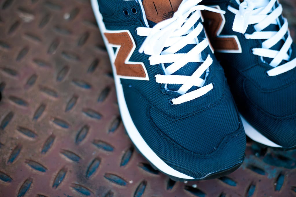new balance 574 backpack navy brown