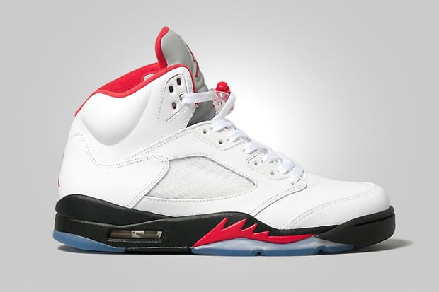 white and red jordan 5s
