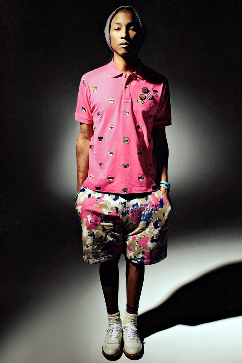 Pharrell Williams Models Billionaire Boys Club and A Bathing Ape