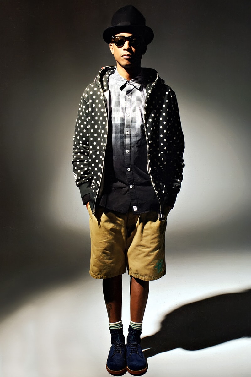 Pharrell Williams Models Billionaire Boys Club and A Bathing Ape