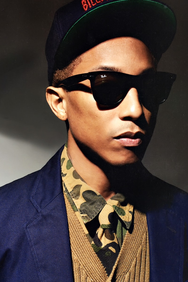 Pharrell Williams Models Billionaire Boys Club and A Bathing Ape
