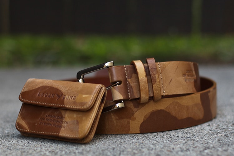 Logan Zane for two/eighteen by Burn Rubber Camo Leather Belt & Card Holder