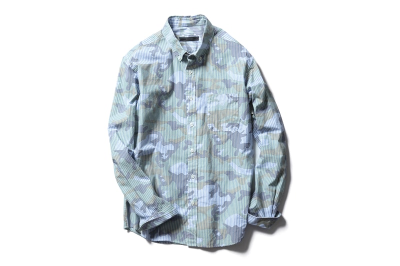 SOPHNET. Camouflage Over Print Button Down Shirts