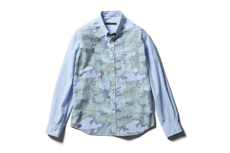 SOPHNET. Camouflage Over Print Button Down Shirts