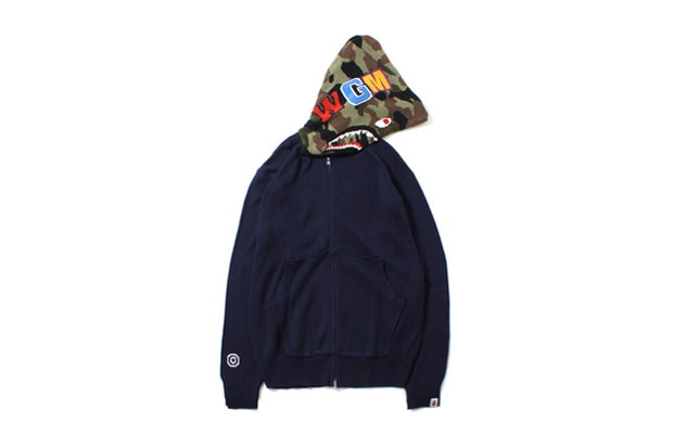 A Bathing Ape KNIT SHARK FULL ZIP HOODIE