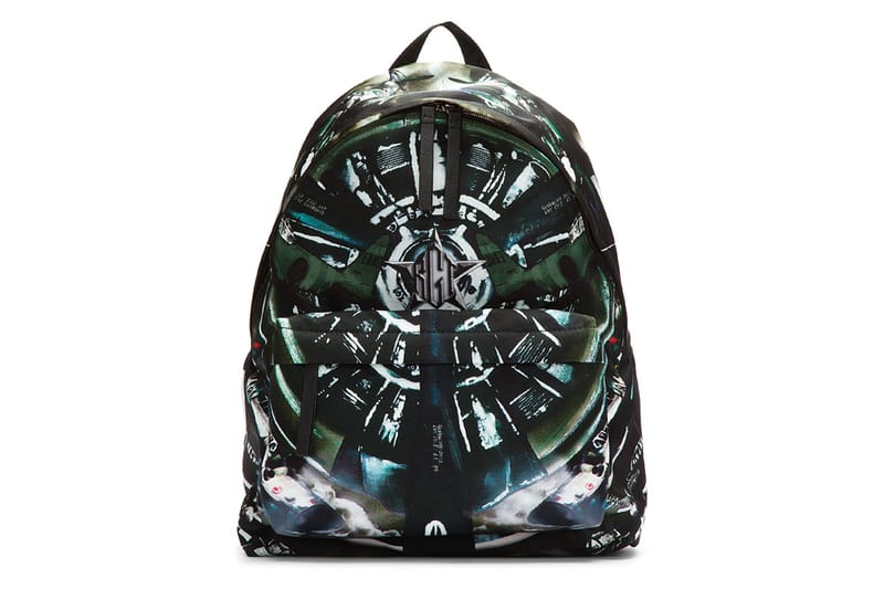 Givenchy Black Leather Trimmed Airplane Print Backpack
