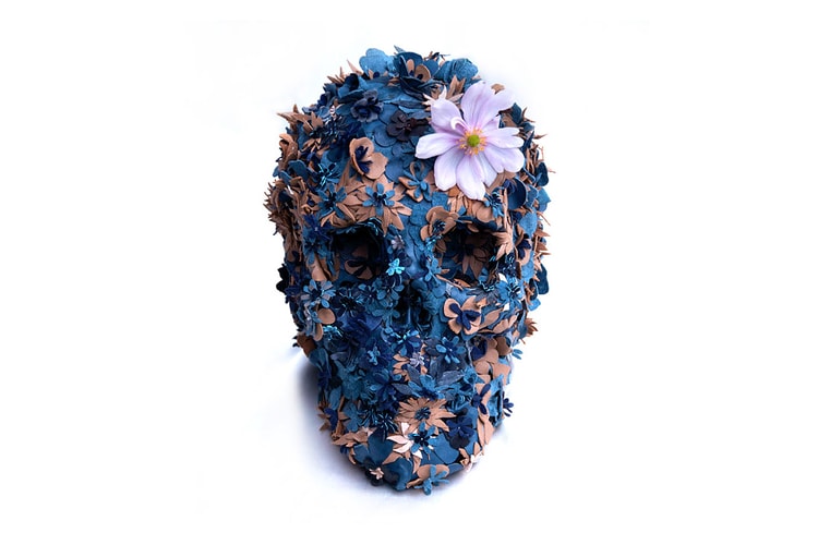Jacky Tsai Floral Skullptures Made from Leather