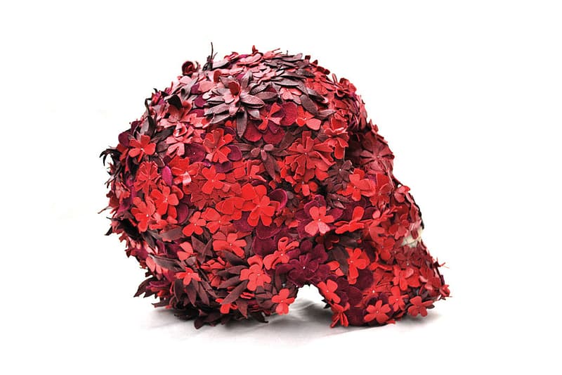 Jacky Tsai Floral Skullptures Made from Leather