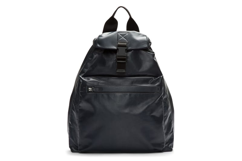 Lanvin Charcoal Buffed Leather One-Strap Backpack