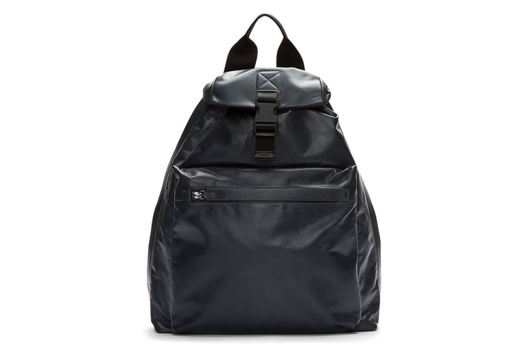 Lanvin Charcoal Buffed Leather One-Strap Backpack