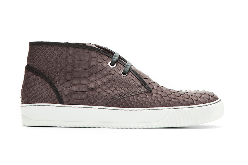 Lanvin Charcoal Pythonskin Sneakers