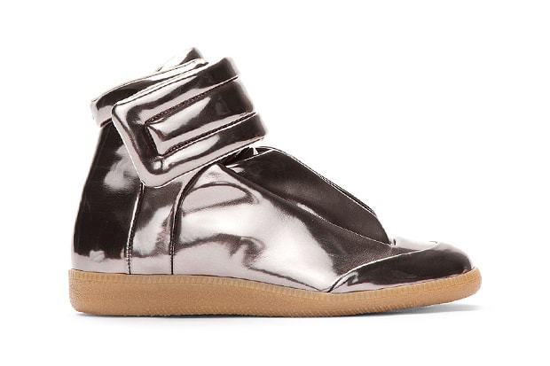 Maison Martin Margiela Metallic Pewter Leather Sneakers