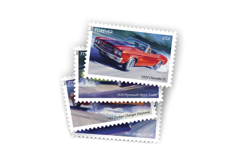 Usps Unveils Official Muscle Cars Stamps Hypebeast The Latest Set Of Limited Edition Stamps From United States Postal Service Features One