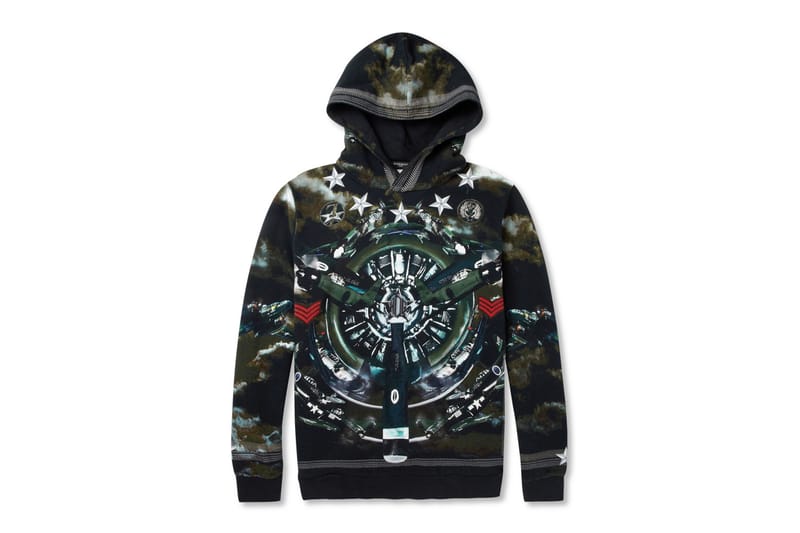 Givenchy Airplane-Print Loopback Cotton-Jersey Hoodie