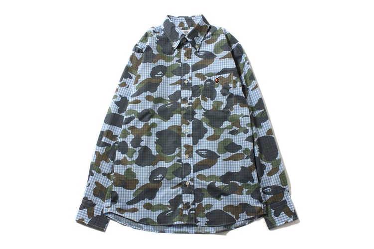 A Bathing Ape 2013 Spring/Summer 1ST CAMO X GINGHAM CHECK SHIRT