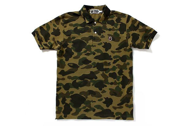 A Bathing Ape Apesta 1st Camo Polo Shirt