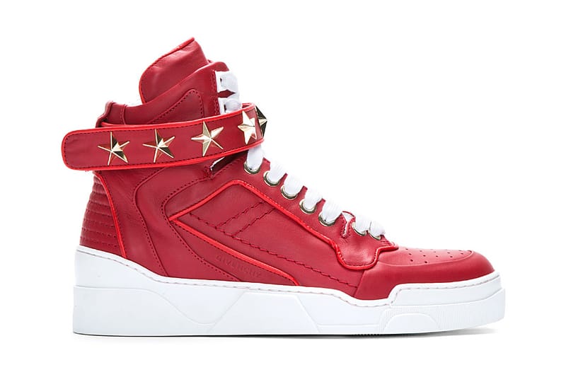 Givenchy Red Leather Star-Detail Sneaker