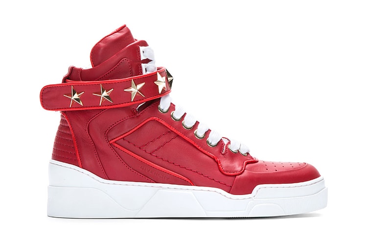 Givenchy Red Leather Star-Detail Sneaker